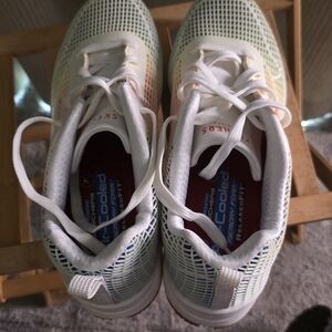 Skechers White and Blue Women's Sneakers